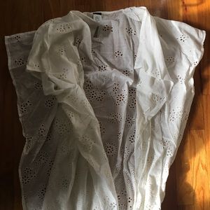 J Crew Open Beach Eyelet Poncho